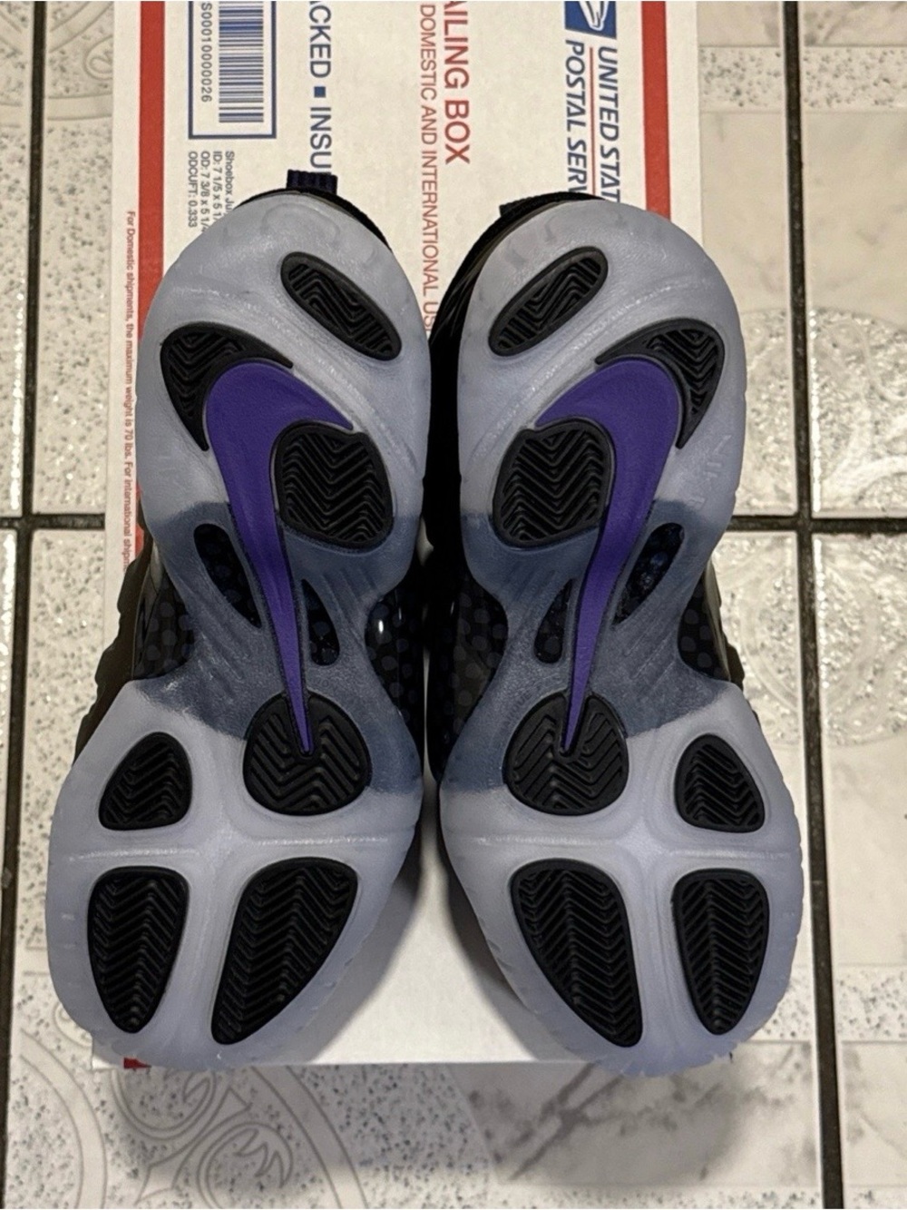 New Nike Little Posite One GS Shoes Eggplant (2024) Size 5Y / W 6.5 FJ1258-001 - Picture 6 of 7